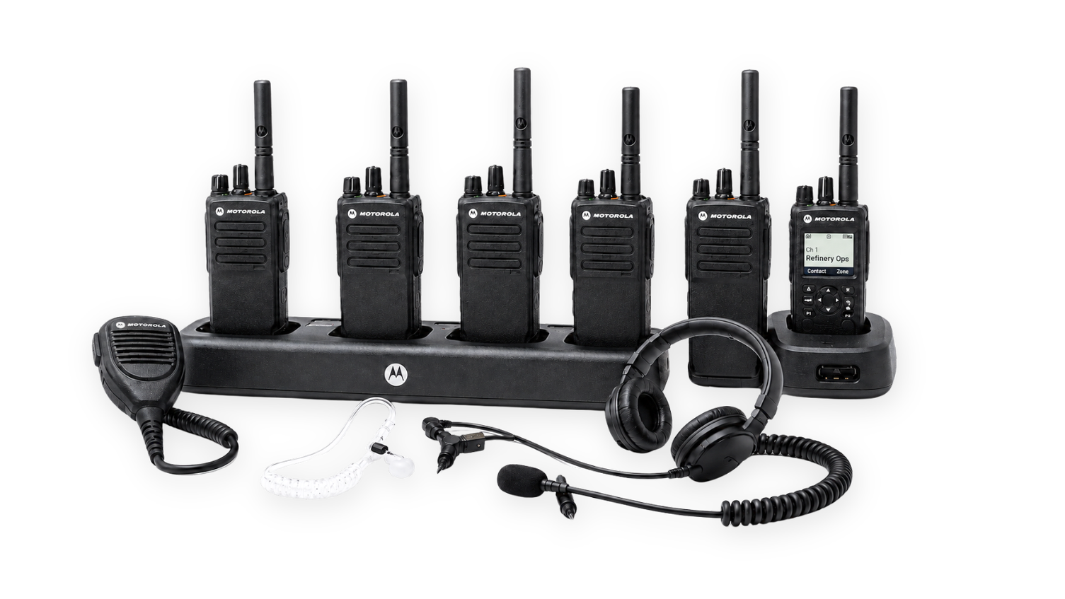 Industrial two-way radios and communications accessories